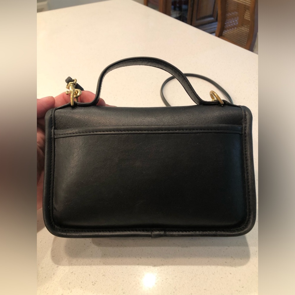 Vintage COACH #9924 Casino Black Leather Satchel Handbag Crossbody in ECU - Picture 6 of 12